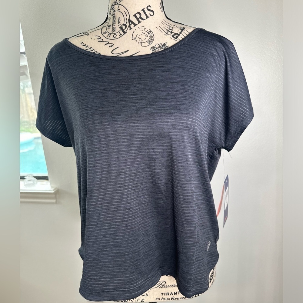 ASICS Women's Linear Training Crop Top Gray Large NWT